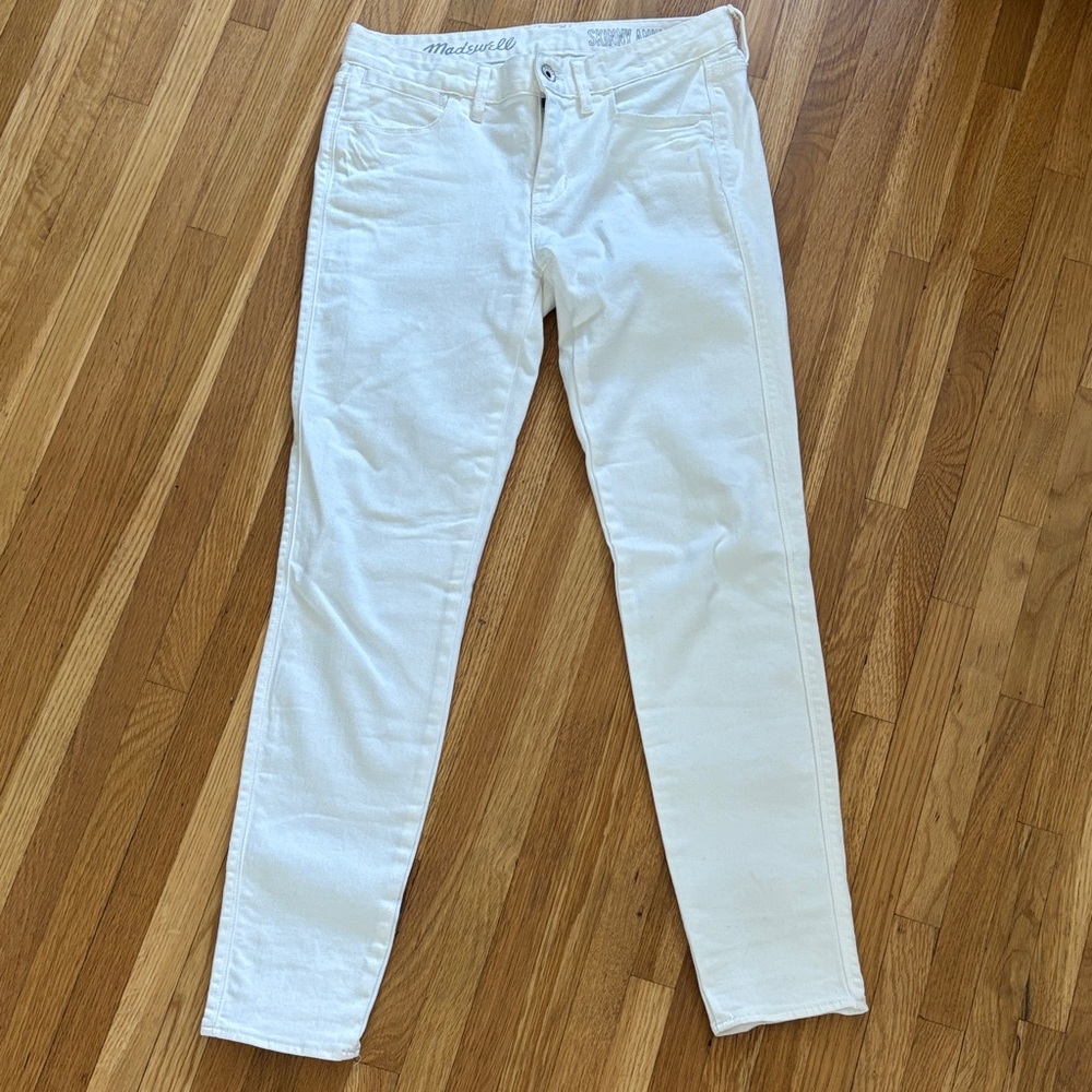 Madewell White Skinny Ankle Jeans, size 26